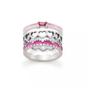 Gemstone, Heart and Scalloped Ring Stack