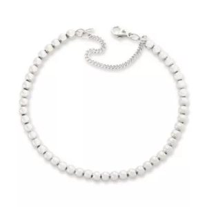 Beaded Charm Bracelet in Sterling Silver