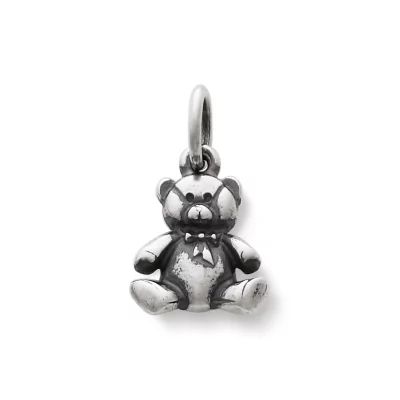 Stuffed Teddy Bear Charm in Sterling Silver