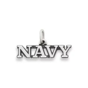"Navy" Charm in Sterling Silver