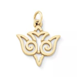 Open Dove Charm in 14K Yellow Gold