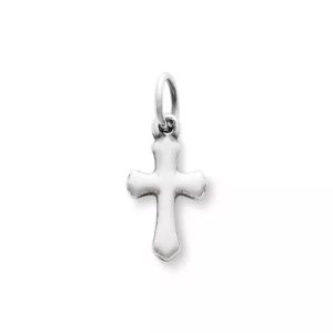 Flared Cross Charm in Sterling Silver or 14K Yellow Gold