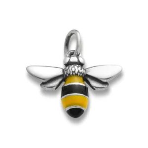 Enamel Bumble Bee Charm in Sterling Silver