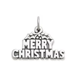 "Merry Christmas" Charm in Sterling Silver