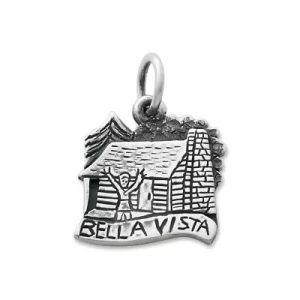 Bella Vista Cabin Charm in Sterling Silver