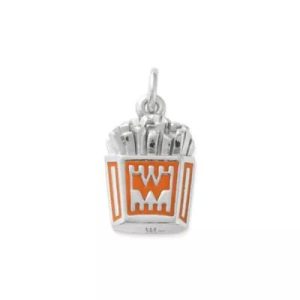 Enamel Whataburger French Fries Charm in Sterling Silver
