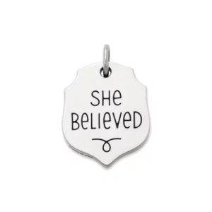 "She Believed" Charm in Sterling Silver