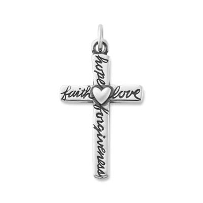 From the Heart Cross Pendant in Sterling Silver