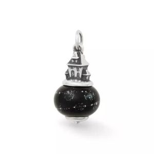 Haunted House Art Glass Charm in Sterling Silver
