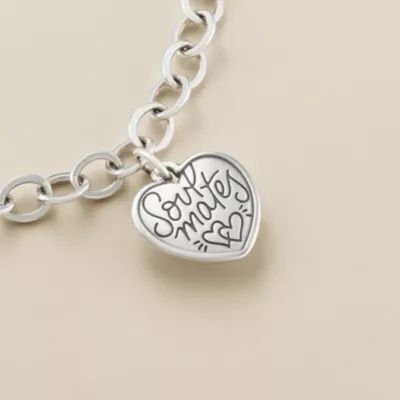 "Soulmates" Heart Charm in Sterling Silver - Image 2