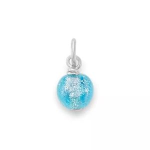 Mini Art Glass Bead Charm in Sterling Silver