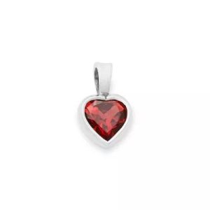 Heart Gemstone Pendant in Sterling Silver
