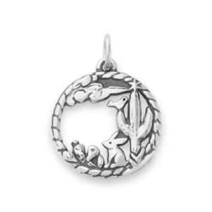 Desert Landscape Charm in Sterling Silver