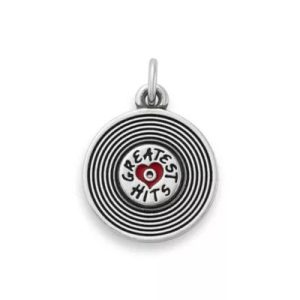 Greatest Hits Album Enamel Charm in Sterling Silver