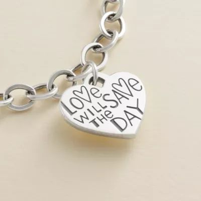 Love Will Save the Day Heart Charm in Sterling Silver - Image 3
