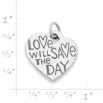 Love Will Save the Day Heart Charm in Sterling Silver - Image 5