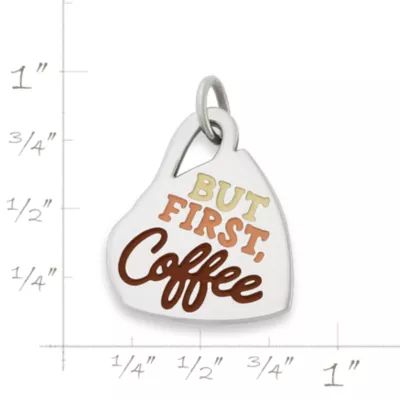 Enamel But First Coffee Charm in Sterling Silver - Image 4