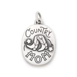 Country Mom Charm in Sterling Silver or 14K Yellow Gold