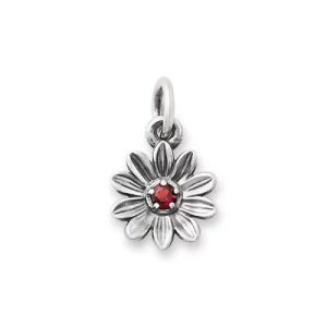 Floral Gemstone Charm in Sterling Silver