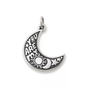 You are My Sun, Moon and Stars Charm in Sterling Silver