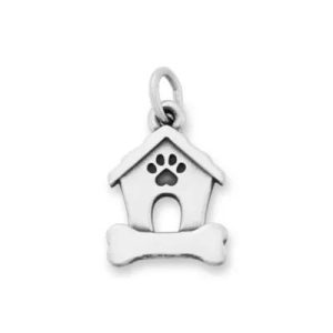 Engravable Doghouse Charm in Sterling Silver