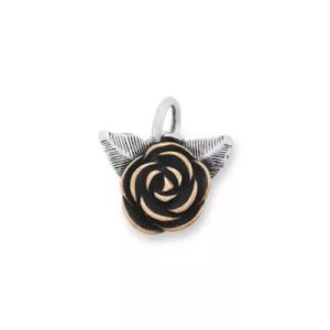 Wild Rose Charm in Sterling Silver and Bronze