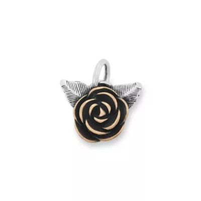 Wild Rose Charm in Sterling Silver and Bronze
