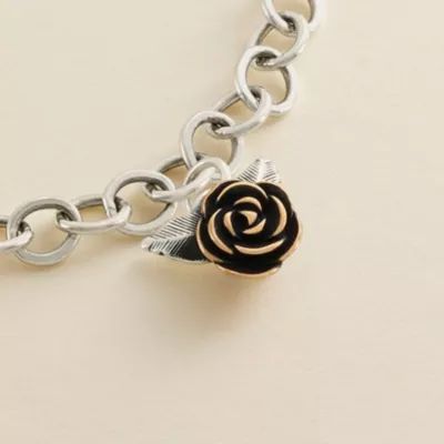 Wild Rose Charm in Sterling Silver and Bronze - Image 2