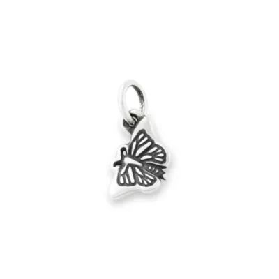 Mini Monarch Butterfly Charm in Sterling Silver
