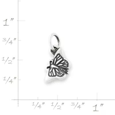 Mini Monarch Butterfly Charm in Sterling Silver - Image 5