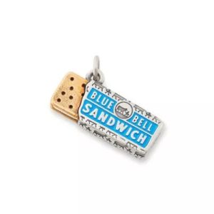 Enamel Blue Bell Ice Cream Sandwich Charm in Sterling Silver and Bronze