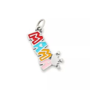 Enamel Mama Rules Charm in Sterling Silver