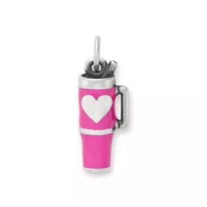 Enamel Love My Cup Charm in Sterling Silver