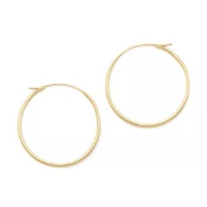 Swedged Hoop Earrings in 14K Yellow Gold