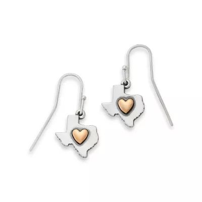 Deep in the Heart of Texas Dangle Earrings in Sterling Silver and Bronze