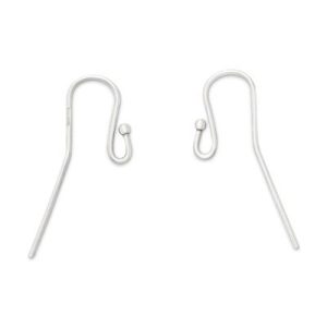Beaded Wire Ear Hooks in Sterling Silver