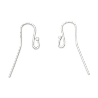 Beaded Wire Ear Hooks in Sterling Silver