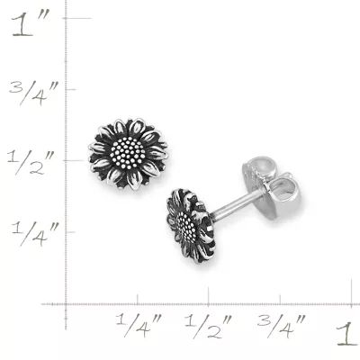 Mini Sunflower Stud Earrings in Sterling Silver or 14K Yellow Gold - Image 8