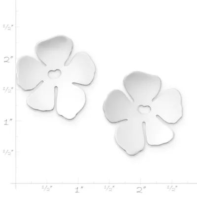 Floral Silhouette Earrings in Sterling Silver - Image 5