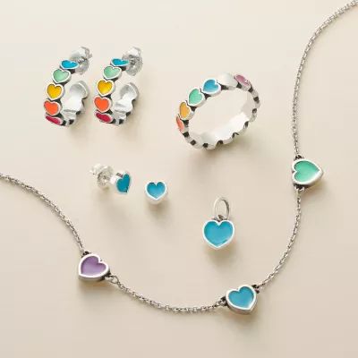 Enamel Connected Hearts Charm in Sterling Silver - Image 4