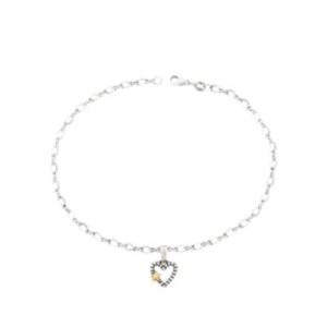 My Shining Star Anklet in Sterling Silver and 14K Yellow Gold