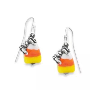 Sweet and Spooky Halloween Art Glass Earrings in Sterling Silver