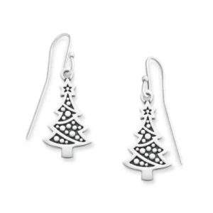 Christmas Tree Earrings in Sterling Silver