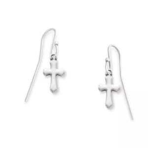 Flared Cross Earrings in Sterling Silver