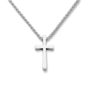 Petite Latin Cross Necklace in Sterling Silver or 14K Yellow Gold