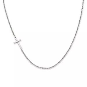Horizon Cross Necklace in Sterling Silver or 14K Yellow Gold