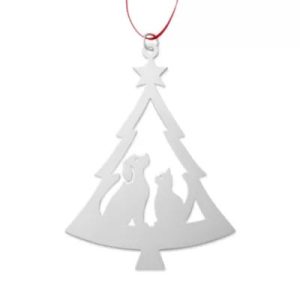 Furry Friends Christmas Ornament in Sterling Silver