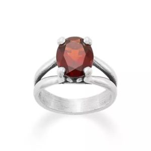 Oval Gemstone Ring in Sterling Silver