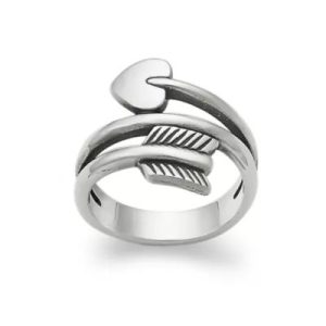Arrow and Heart Ring in Sterling Silver
