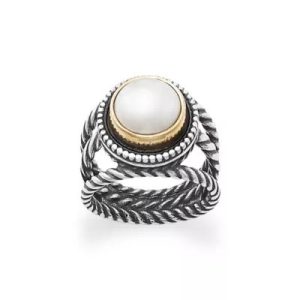 Marjan Gemstone Ring in Sterling Silver and Bronze